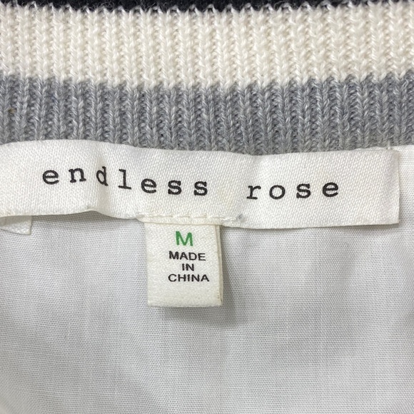 Endless Rose Navy Polka Dot Sweater with White Accents - Picture 2 of 7